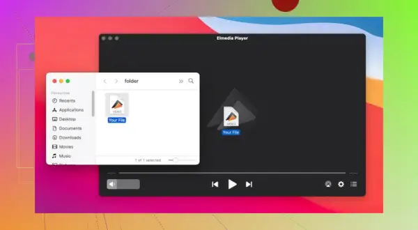 Elmedia Player shows a folder with a video file, demonstrating how to play your mkv lossless files.
