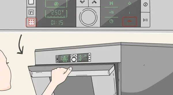 Maintenir le bouton avec le cadenas enfoncé pour réinitialiser le four Bosch.