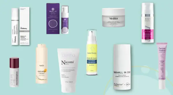 Kolekcja kosmetyków z retinalem: kremy, serum i emulsje od The Ordinary, Medik8, Nacomi, Basiclab, Resibo, Ph.Doctor, Dermalogica i Dermo Medica.