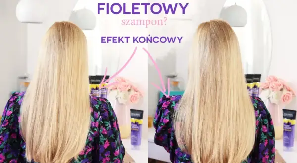Porównanie włosów przed i po użyciu fioletowego szamponu. Czy fioletowy szampon rozjaśnia włosy? Efekt końcowy pokazuje subtelną zmianę.