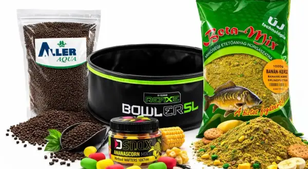 Zestaw do metody: pellet, zanęta Beta-Mix, wiaderko Refixe, przynęty Snax.