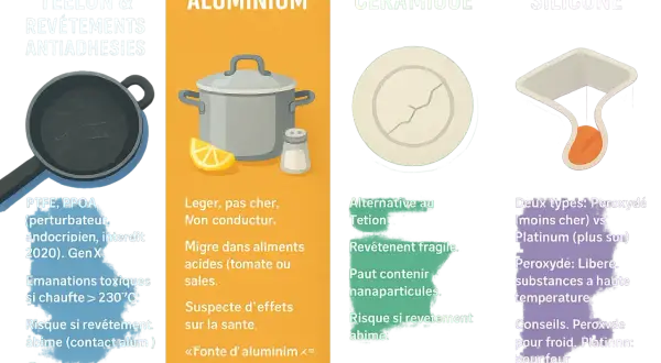 Comparaison des matériaux de cuisson : Téflon, aluminium, céramique, silicone. Quelles sont les meilleures casseroles pour la santé ? Le silicone est une bonne option.