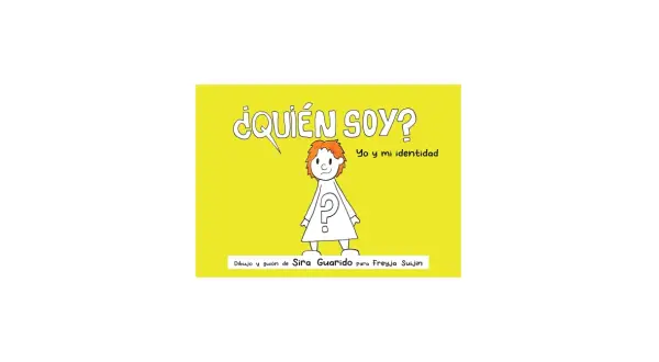 Un niño con un signo de interrogación en su vestido se pregunta "¿Quién soy?". Entre ser y no ser, yo soy, explorando mi identidad.