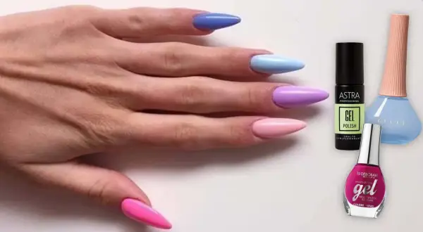 Unghie con colori pastello, perfetti per la primavera. Smalti Astra e Deborah Milano.