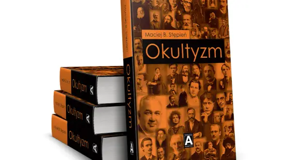 Okultyzm co to? Książka Macieja B. Stępnia z portretami postaci historycznych na okładce.