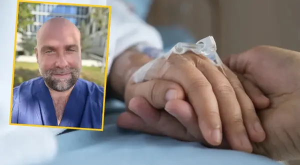 Wsparcie i empatia to klucz do tego, jak rozmawiać z osobą chorą na raka. Dłoń w dłoni, wsparcie medyczne.