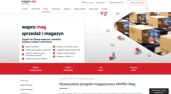 Nowoczesny program do stanów magazynowych WAPRO Mag usprawnia sprzedaż i zarządzanie magazynem.