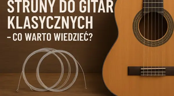 Nowe struny w gitarze klasycznej, lśniące i gotowe do gry.