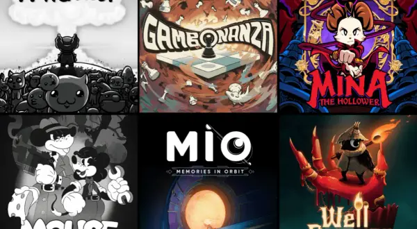 Kolekcja okładek gier: Mewgenics, Gambonanza, Mina the Hollower, Mouse, Mio: Memories in Orbit, Well Dweller – zapowiedź najlepszych gier indie.