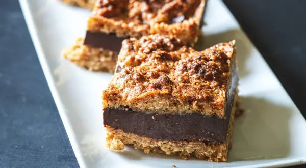 Chokladrutor i långpanna med en krispig botten och ett mjukt chokladlager. Perfekt för fikat!