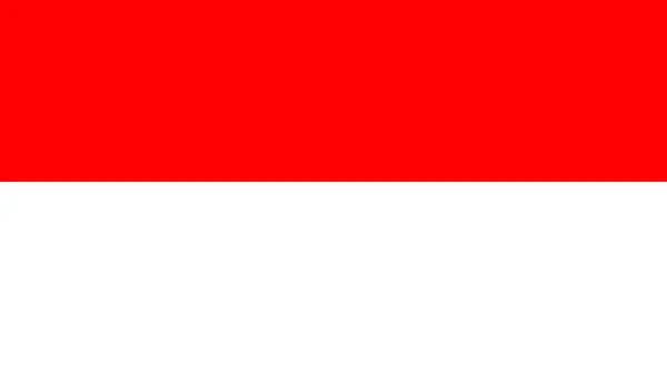 Flaga Indonezji: górny pas czerwony, dolny biały. Symbolizuje odwagę i czystość.