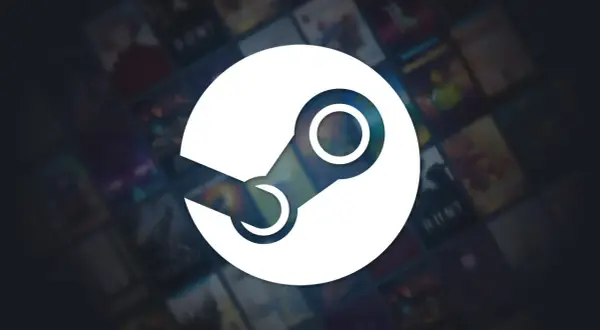 Logo Steam na tle okładek gier, zapowiedź Steam Next Fest.
