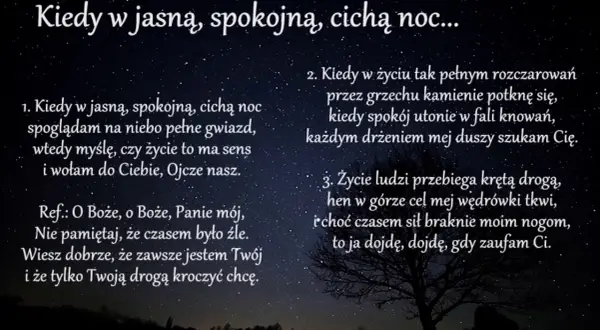 Nuty i chwyty do kolędy „Kiedy w jasną spokojną cichą noc” - pobierz!