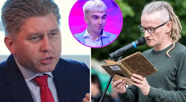 Prawda o zagranicznym pochodzeniu ojca znanego rapera. Trzech mężczyzn: polityk, młody artysta i starszy mężczyzna z dredami czytający książkę.