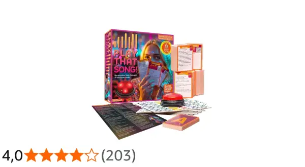 Spielmusik erraten: Das "Play That Song!" Brettspiel mit Buzzer und vielen Fragen. Wer kennt die meisten Songs?