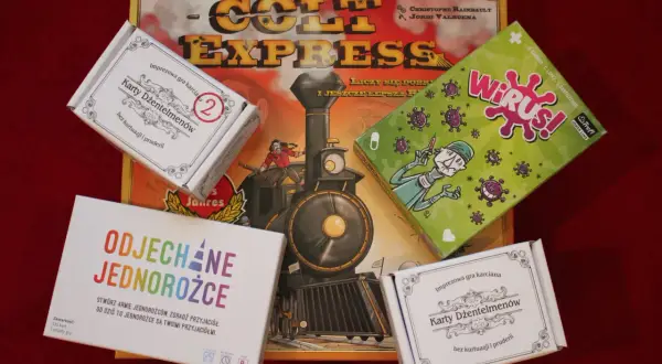 Gry na imprezę: Colt Express, Wirus!, Odjechane Jednorożce i Karty Dżentelmenów. Idealne na spotkanie ze znajomymi.