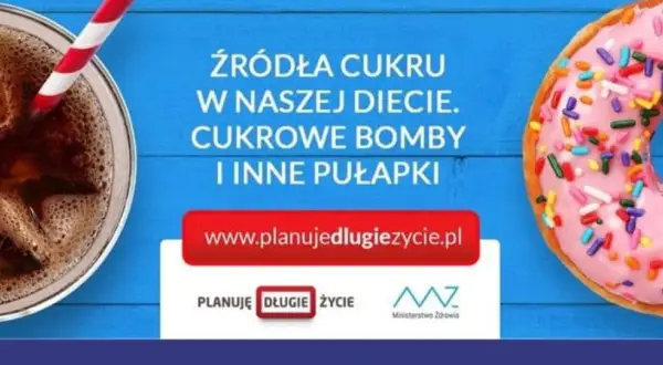 Słodki napój i lukrowany pączek przypominają o tym, ile cukru dziennie spożywamy.