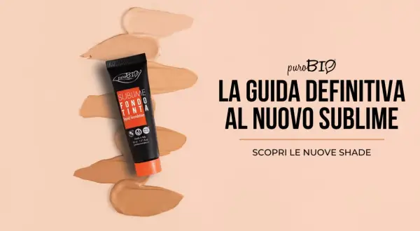 Tubo di fondotinta puroBIO con campioni di colore. Scopri il fondotinta sottotono freddo perfetto per te.
