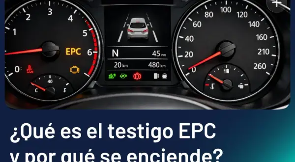 Testigo EPC encendido en el panel de un Seat Ibiza, indicando un problema.