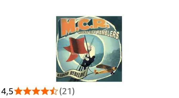 Copertina di "Radio Rebelde" dei Modena City Ramblers, con un aereo giallo e una bandiera rossa.