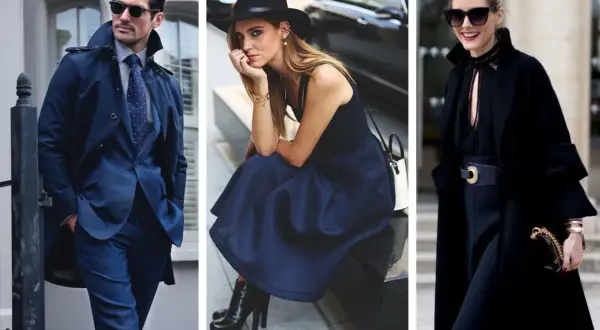 Uomo elegante in blu scuro: un completo sartoriale con trench. Ispirazione per come abbinare il blu scuro uomo con stile.