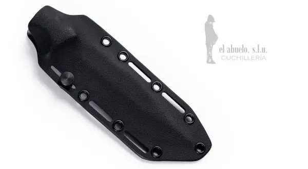 Funda negra para cuchillos a medida, con remaches y tornillo de sujeción. Ideal para proteger tu herramienta.