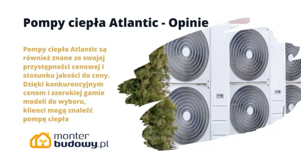 Zdjęcie przedstawia rząd jednostek zewnętrznych pomp ciepła Atlantic.