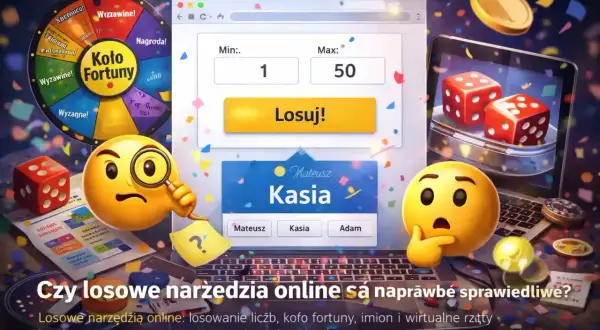 Koło fortuny tak czy nie? Sprawdź, czy losowe narzędzia online są sprawiedliwe, analizując wyniki losowania liczb i imion.