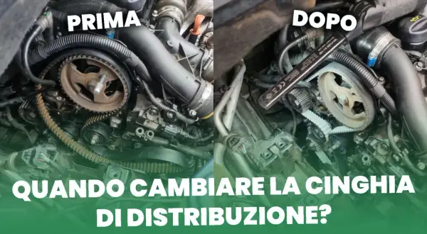 Confronto tra cinghia di distribuzione prima e dopo. Scopri ogni quanto si cambia la cinghia di distribuzione per la manutenzione del motore.