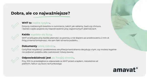 Certyfikat rezydencji i weryfikacja kontrahenta to klucz do niższej stawki WHT. Zadbaj o formalności, by uniknąć ryzyka.