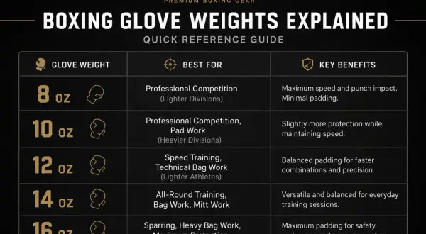 Boxing glove weights explained: 8oz for speed, 16oz for sparring. Learn which weighted gloves suit your training.