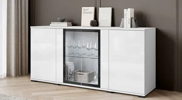 Aparador blanco: ¿mate o brillo? Guía para un salón con estilo