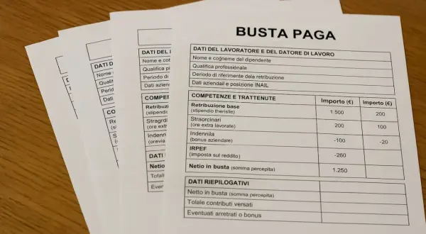 Buste paga con dettagli su competenze, trattenute e dati riepilogativi. Qui si capisce cosa sono i par, ovvero le voci che compongono la retribuzione.