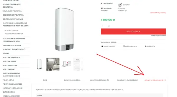 Bojler poziomy 80l Ariston Velis Evo 80, nowoczesny design, energooszczędny, cicha praca.
