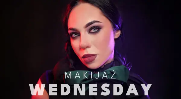 Mroczny, wyrazisty makijaż na środę. Ciemne smoky eyes i matowa, burgundowa szminka.
