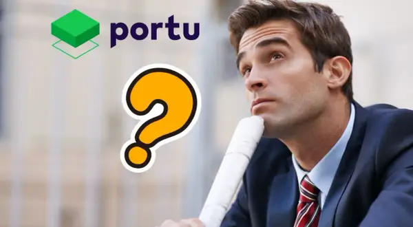 Zastanawiasz się, w co najlepiej inwestować? Logo Portu i znak zapytania sugerują, że szukasz odpowiedzi na to pytanie.