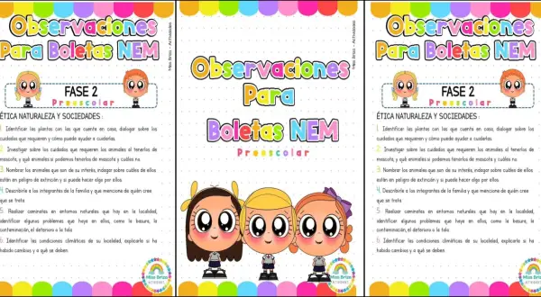 Ficha de notas infantil 3 años con dibujos de niños y actividades sobre naturaleza y sociedad.
