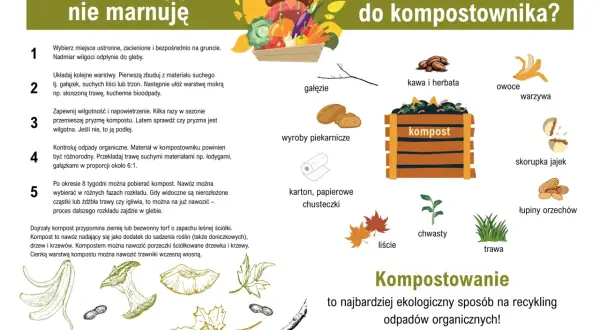 Jak zrobić dobry kompost: wybierz miejsce, układaj warstwy suche i mokre, zapewnij wilgoć i napowietrzenie. Kompostuj odpady organiczne!