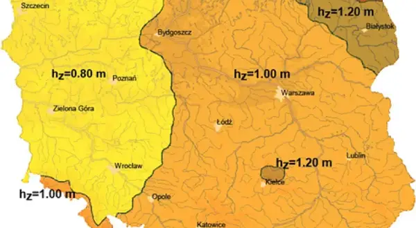 Głębokość fundamentu: Ile metrów kopać? Mapa stref mrozu