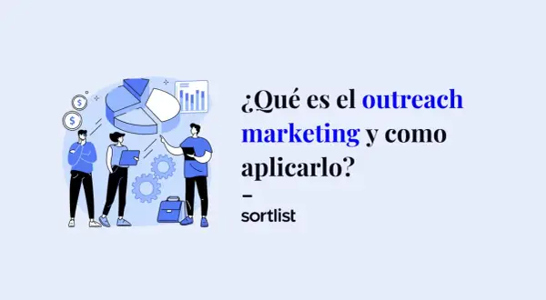 Personas analizan un gráfico de pastel y barras, discutiendo qué es el outreach marketing y cómo aplicarlo.