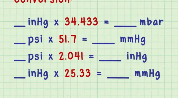 Umrechnungen von Druck-Einheiten: inHg, psi, mbar, mmHg. Formeln zur Umrechnung von Druck-Einheiten.