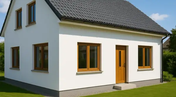 Jaką elewację wybrać do grafitowego dachu i okien w kolorze złoty dąb?