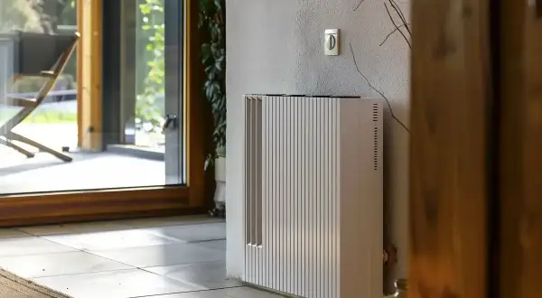 Nowoczesny grzejnik pionowy, który pokazuje, jakie grzejniki najlepiej oddają ciepło. Elegancki design i efektywność.