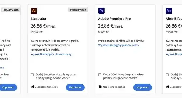 Cena Photoshop w Polsce: ile kosztuje? Plany i alternatywy