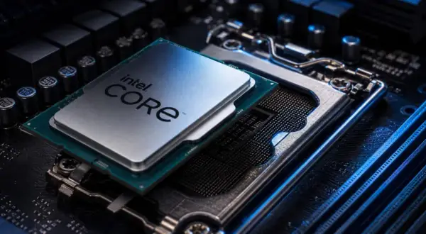 Intel Core Prozessor der Raptor Lake Generation, bereit für Höchstleistung auf einem Motherboard.