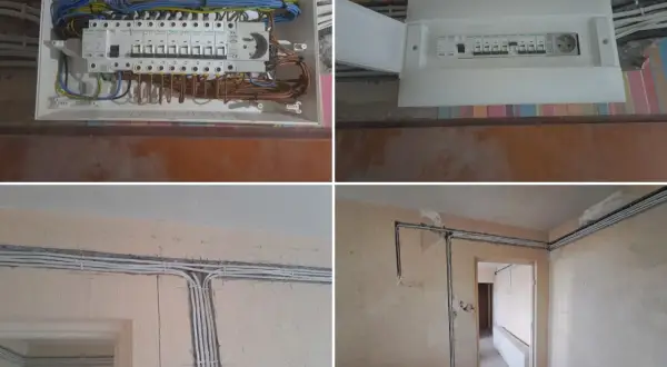 Nowe przewody i bezpieczniki w mieszkaniu. Wymiana instalacji elektrycznej w toku.