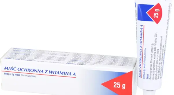 Maść ochronna z witaminą A, 25 g. Zapewnia ochronę i pielęgnację skóry.