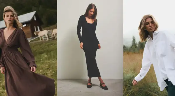 Eleganckie sukienki i koszula – inspiracje, jak się ubrać na wigilię firmową.