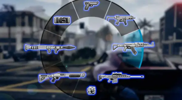 Waffenrad mit Raketenwerfer, Schrotflinte, AK-47 und Scharfschützengewehr. Hier sind die GTA 5 Kody für den Kampf!