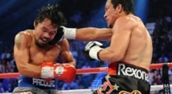 Boxer lands a powerful punch, showcasing the skill of one of the best counter punchers in boxing.